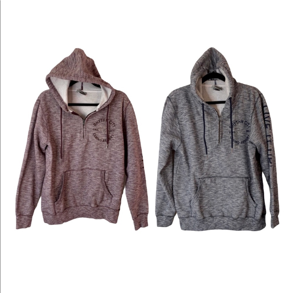 Rhythm City Casino Women’s Quarter Zip Hooded Sweatshirt Bundle Size Medium